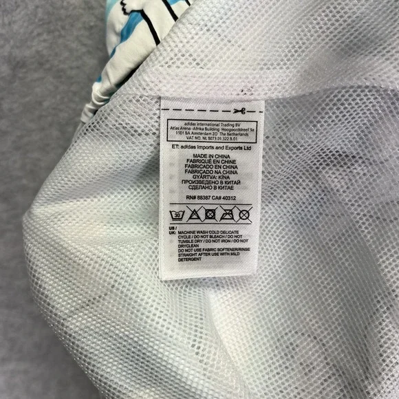 Adidas Swim Trunks Mens Large Blue Lined Gonz Skateboarding Mark Gonzales Art - Picture 7 of 10